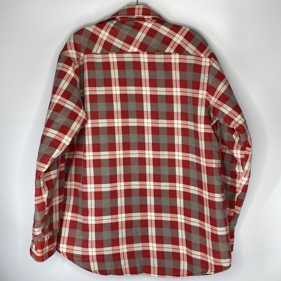 Vintage Outdoor Exchange Red Plaid Quilt Lined Button Up Shirt Medium - Picture 2 of 9
